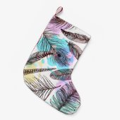 孔雀の羽 スモールクリスマスストッキング (正面 (吊り時))