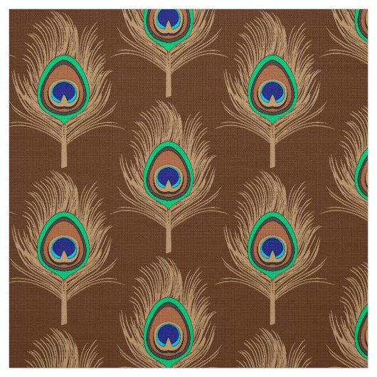 孔雀の羽、チョコレート色のラクダタン ファブリック (見本)