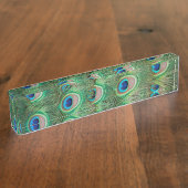 孔雀の羽 デスクネームプレート (側面)