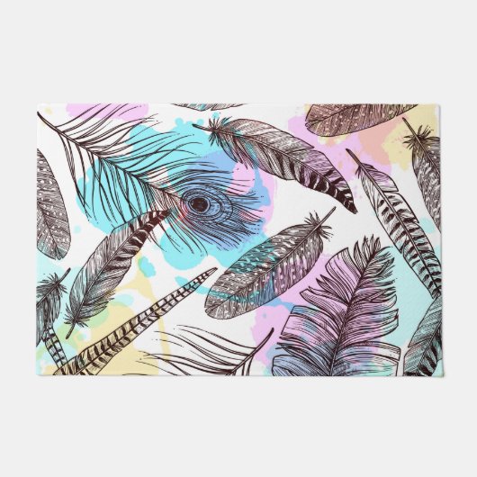 孔雀の羽 ドアマット (正面)