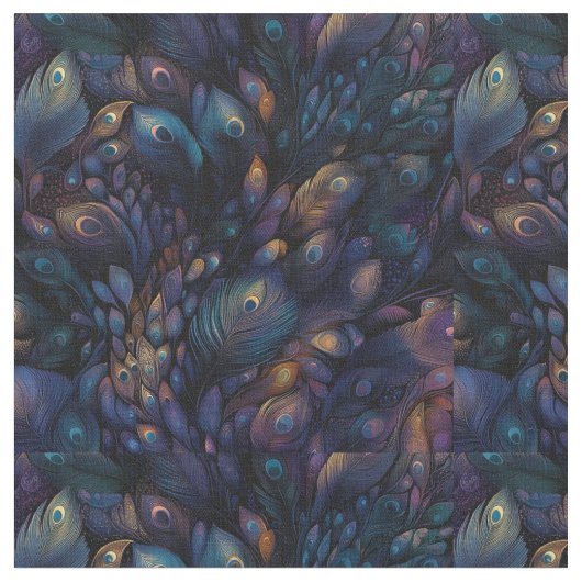 孔雀の羽 ファブリック (クローズアップ)
