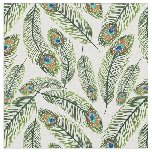 孔雀の羽 ファブリック (クローズアップ)