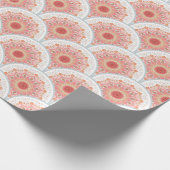 孔雀の羽、フローララウンドオーナメント。 ラッピングペーパー (角)