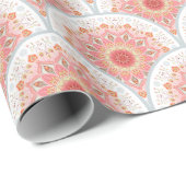 孔雀の羽、フローララウンドオーナメント。 ラッピングペーパー (ロールコーナー)