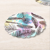 孔雀の羽 ペーパーコースター (アングル)