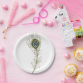 孔雀の羽 ペーパープレート (パーティー)