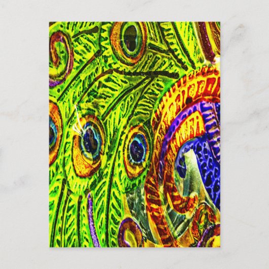 孔雀の羽 ポストカード (正面)