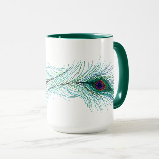 孔雀の羽 マグカップ (正面右)