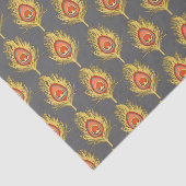 孔雀の羽，マスタードイエロー灰色/灰色 薄葉紙 (詳細)