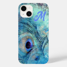 孔雀の羽 マーブル 青 紫 ターコイズブルー Case-Mate iPhone 14ケース