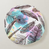 孔雀の羽 ラウンドクッション (裏面)