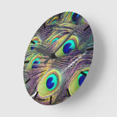 孔雀の羽 ラウンド壁時計 (傾斜)