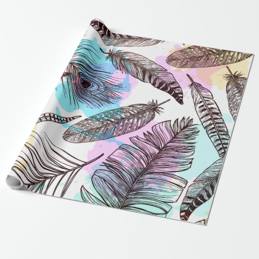 孔雀の羽 ラッピングペーパー (アンロールド)