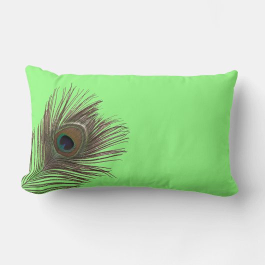 孔雀の羽 ランバークッション (正面)
