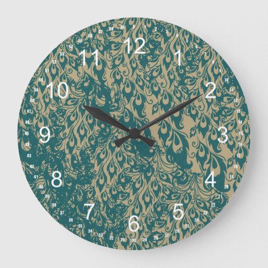 孔雀の羽 ラージ壁時計 (正面)
