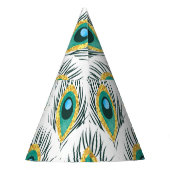 孔雀の羽：ヴィンテージのシームレスな背景。 パーティーハット (裏面)