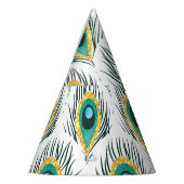 孔雀の羽：ヴィンテージのシームレスな背景。 パーティーハット (左)