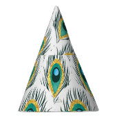 孔雀の羽：ヴィンテージのシームレスな背景。 パーティーハット (右)