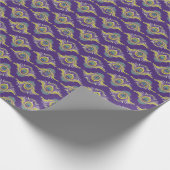 孔雀の羽:ヴィンテージのシームレスな背景。 ラッピングペーパー (角)