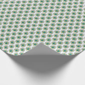 孔雀の羽：ヴィンテージのシームレスな背景。 ラッピングペーパー (角)