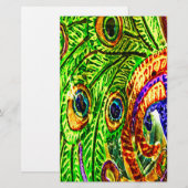 孔雀の羽 便箋 (正面/裏面)