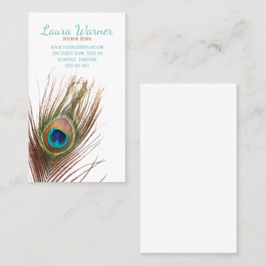 孔雀の羽 名刺 (正面/裏面)