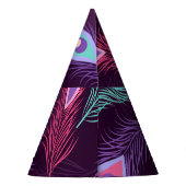 孔雀の羽：手描きヴィンテージ。 パーティーハット (裏面)