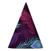 孔雀の羽：手描きヴィンテージ。 パーティーハット (左)