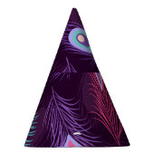 孔雀の羽：手描きヴィンテージ。 パーティーハット (右)