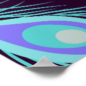 孔雀の羽：手描きヴィンテージ。 ポスター (角)