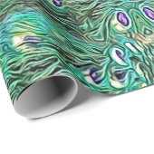 孔雀の羽,抽象芸術 – アクリルのパターン ラッピングペーパー (ロールコーナー)