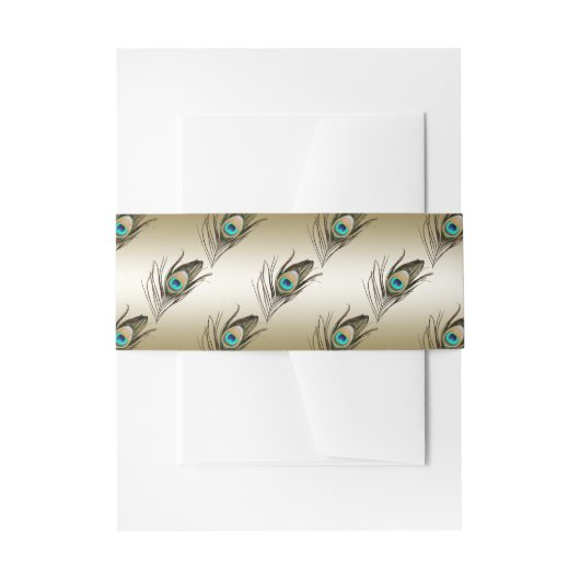 孔雀の羽 招待状ベリーバンド (正面例)