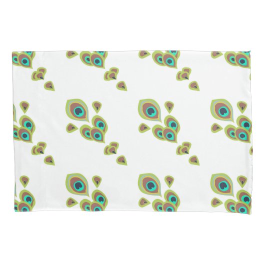 孔雀の羽 枕カバー (正面)