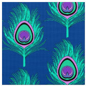 孔雀の羽、深いコバルトブルーの水 ファブリック (クローズアップ)