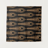 孔雀の羽、豪華なオリエンタルパターン。 タペストリー (正面(横))