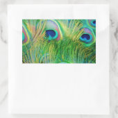 孔雀の羽 長方形シール (バッグ)