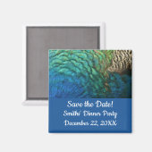 孔雀の羽I日付を保存 マグネット (正面/裏面)