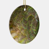 孔雀の羽III （メス）微妙な自然デザイン セラミックオーナメント (右)