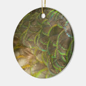 孔雀の羽III （メス）微妙な自然デザイン セラミックオーナメント (左)