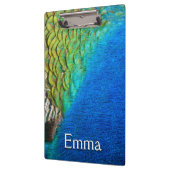 孔雀の羽IVカラフル抽象芸術自然 クリップボード (左)