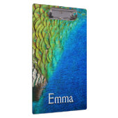 孔雀の羽IVカラフル抽象芸術自然 クリップボード (右)