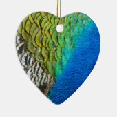 孔雀の羽IVカラフル抽象芸術自然 セラミックオーナメント (右)