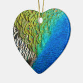 孔雀の羽IVカラフル抽象芸術自然 セラミックオーナメント (左)