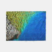 孔雀の羽IVカラフル抽象芸術自然 フリースブランケット (正面(横))