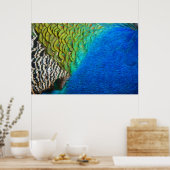 孔雀の羽IVカラフル抽象芸術自然 ポスター (キッチン)