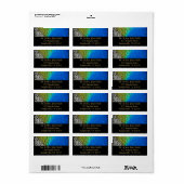 孔雀の羽IVカラフル抽象芸術自然 ラベル (フルシート)