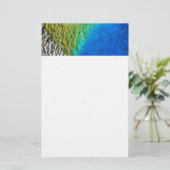 孔雀の羽IVカラフル抽象芸術自然 便箋 (スタンド正面)