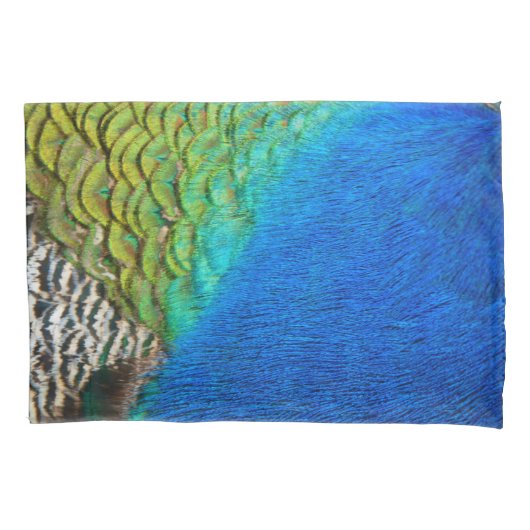 孔雀の羽IVカラフル抽象芸術自然 枕カバー (正面)