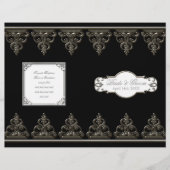 孔雀の羽n渦巻き – フォーマル結婚式 プログラム (正面)