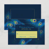 孔雀の羽RSVPカード 出欠カード (正面/裏面)